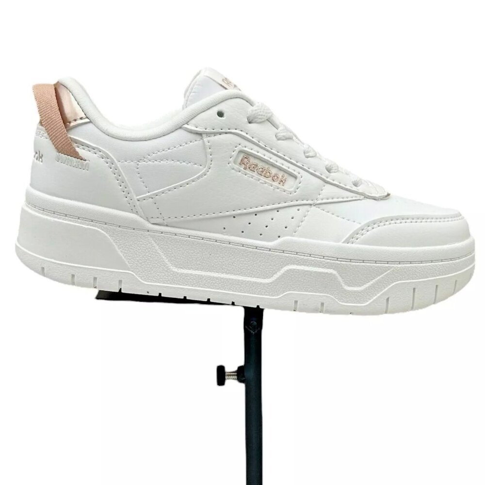 Reebok Tech Geo Little Girl's Casual Sneakers Size 13‎ White/Rose Gold Lace up
